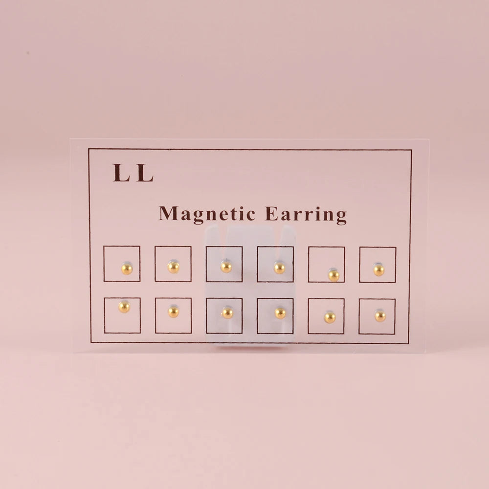 12PCS/Card Fake Cheater Non Pierced Magnet Ear Tragus Cartilage Lip Labret Stud Nose Ring Jewelry Magnetic Earring