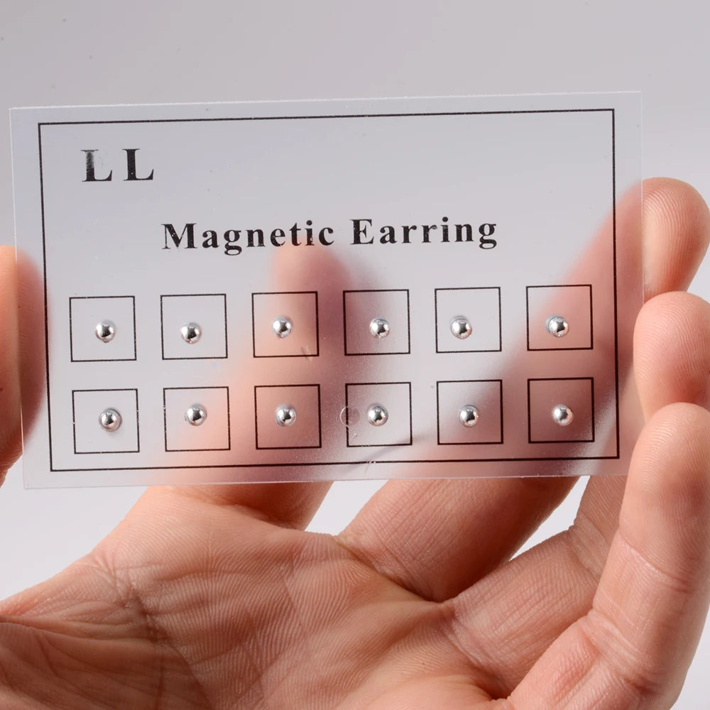 12PCS/Card Fake Cheater Non Pierced Magnet Ear Tragus Cartilage Lip Labret Stud Nose Ring Jewelry Magnetic Earring