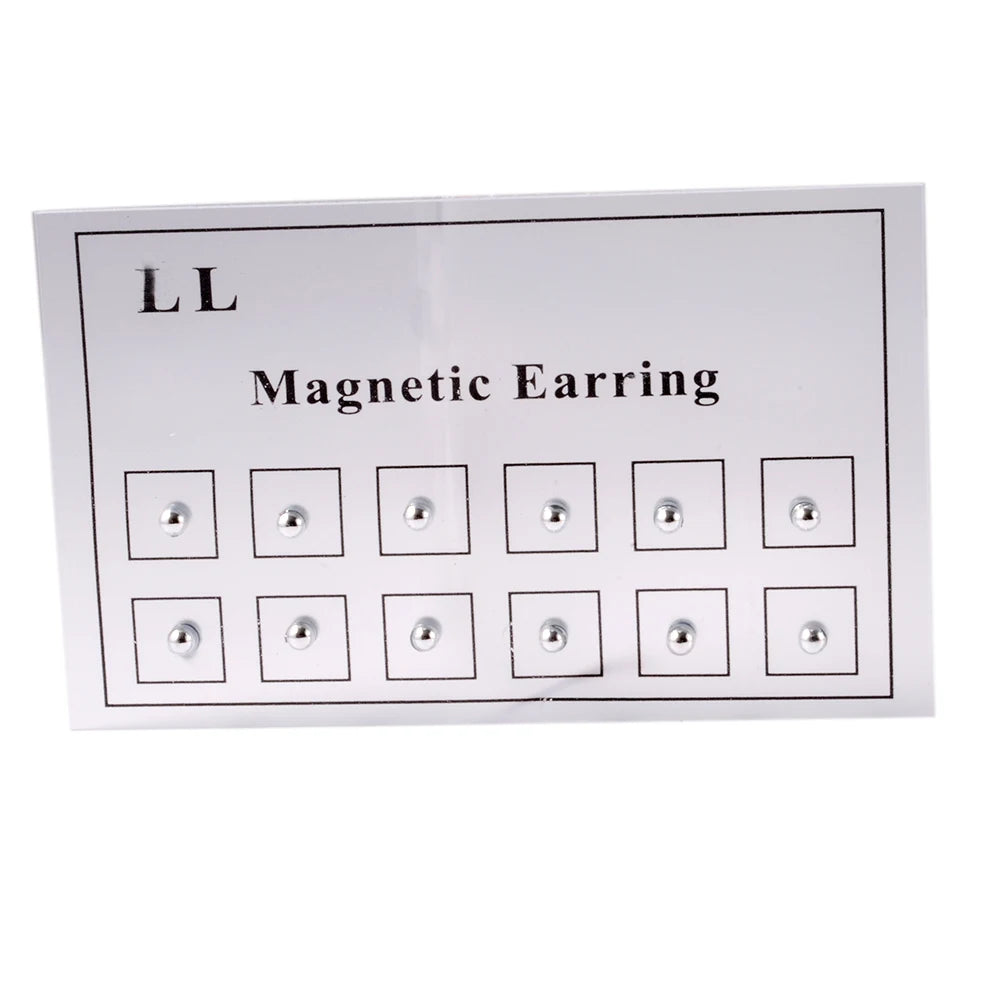 12PCS/Card Fake Cheater Non Pierced Magnet Ear Tragus Cartilage Lip Labret Stud Nose Ring Jewelry Magnetic Earring