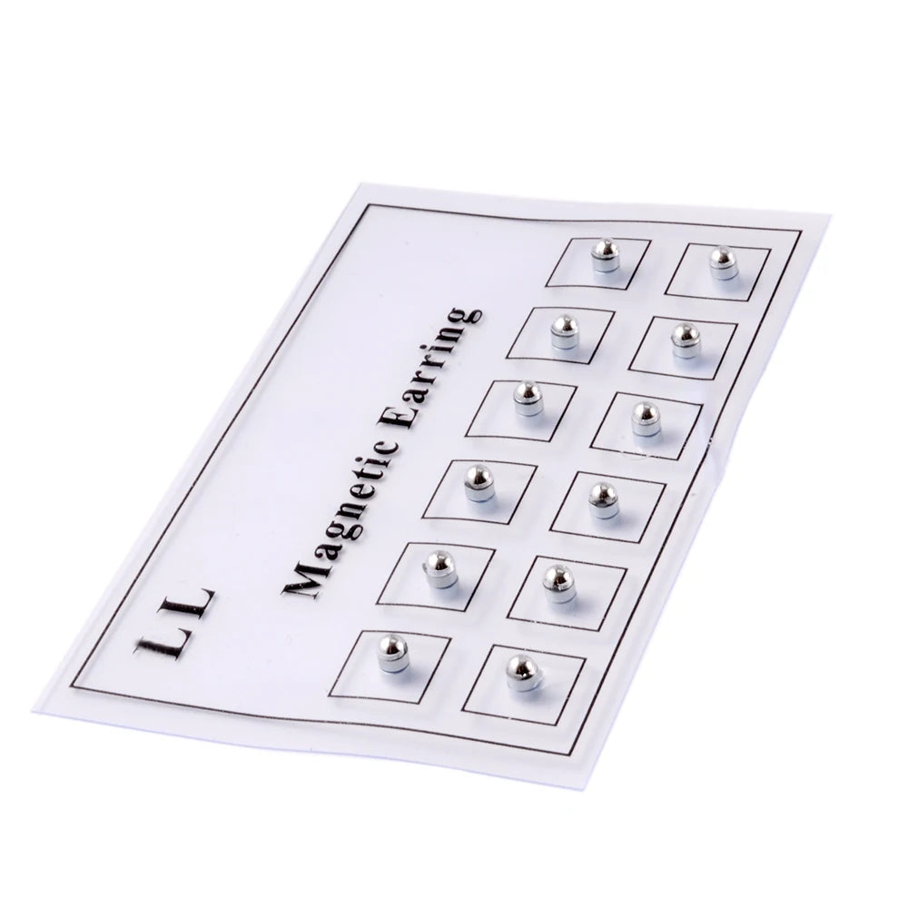 12PCS/Card Fake Cheater Non Pierced Magnet Ear Tragus Cartilage Lip Labret Stud Nose Ring Jewelry Magnetic Earring