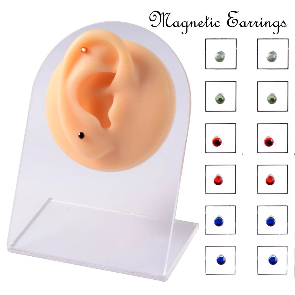 12PCS/Card Fake Cheater Non Pierced Magnet Ear Tragus Cartilage Lip Labret Stud Nose Ring Jewelry Magnetic Earring