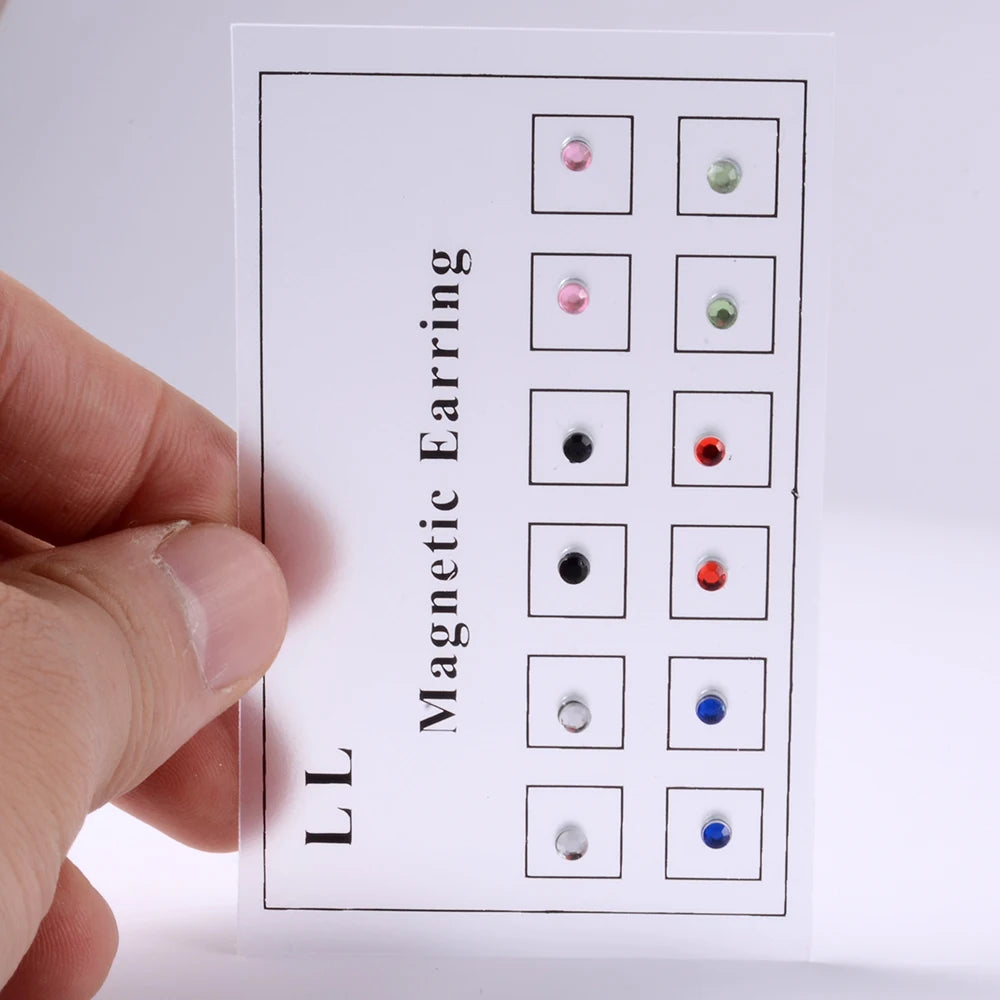 12PCS/Card Fake Cheater Non Pierced Magnet Ear Tragus Cartilage Lip Labret Stud Nose Ring Jewelry Magnetic Earring