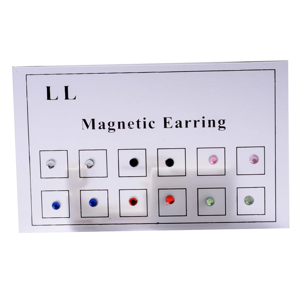12PCS/Card Fake Cheater Non Pierced Magnet Ear Tragus Cartilage Lip Labret Stud Nose Ring  Jewelry Magnetic Earring